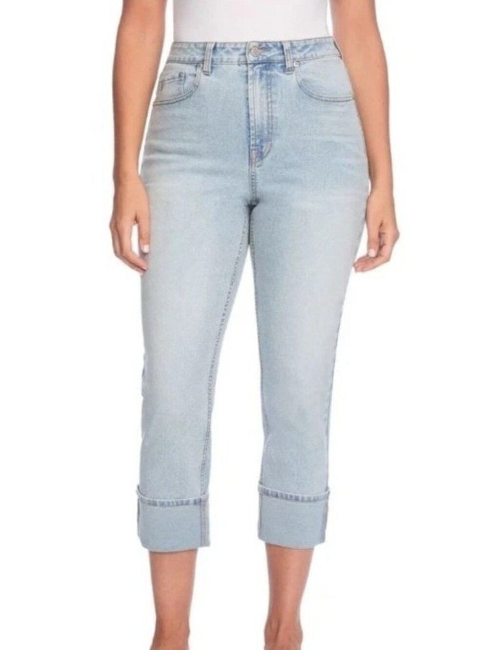 NWT Frye  High-Rise Womens Jeans Size 8/29 Light Wash Cuffed Hem